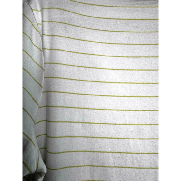 Sigrid Olsen XL White & Lime Green Striped Lightweight Top - Picture 2 of 5